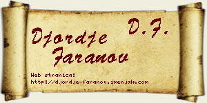 Đorđe Faranov vizit kartica